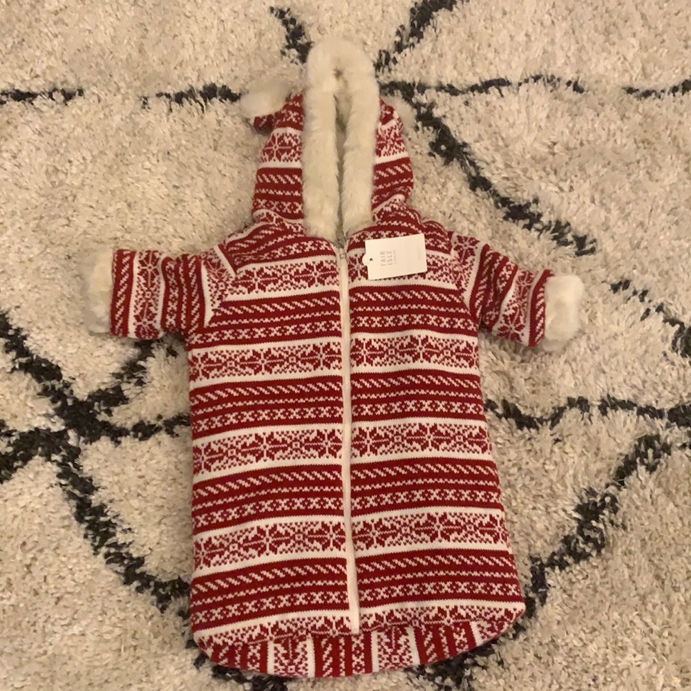 Restoration hardware Fair Isle Fur Bunting